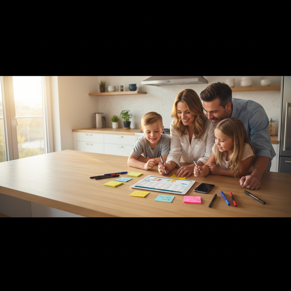 Family shared calendar planning on Apple and Google devices