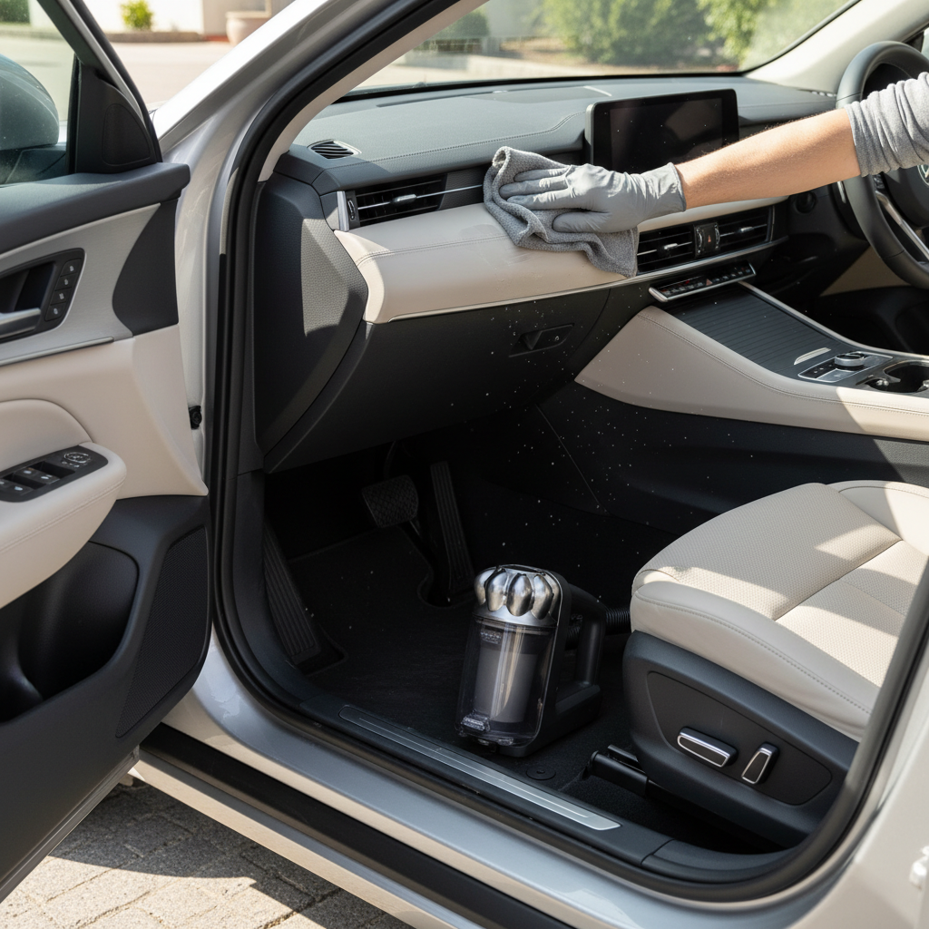 Car interior cleaning routine to help air freshener last longer