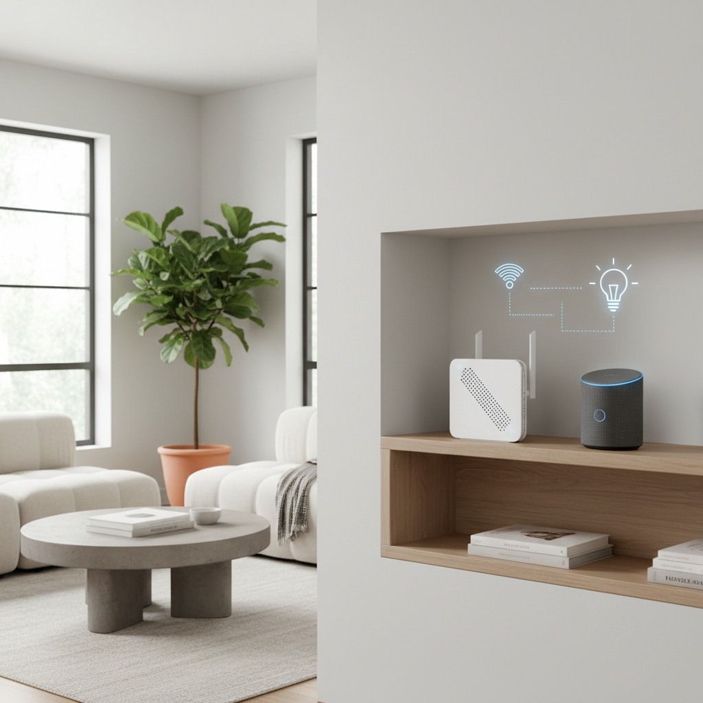 Home Wi-Fi router placement and smart home hub setup for stable connectivity