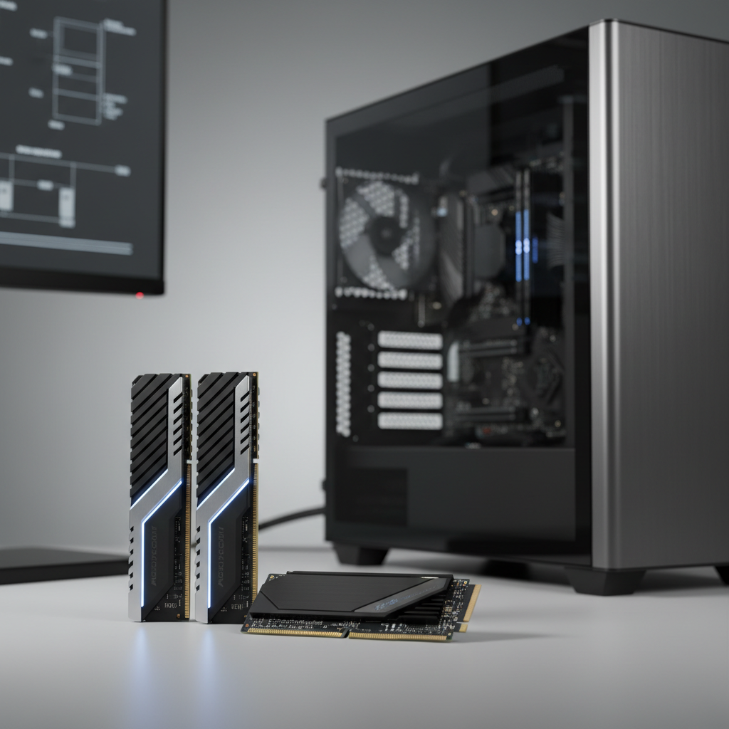 NVMe SSD and RAM upgrade concept for faster photo editing