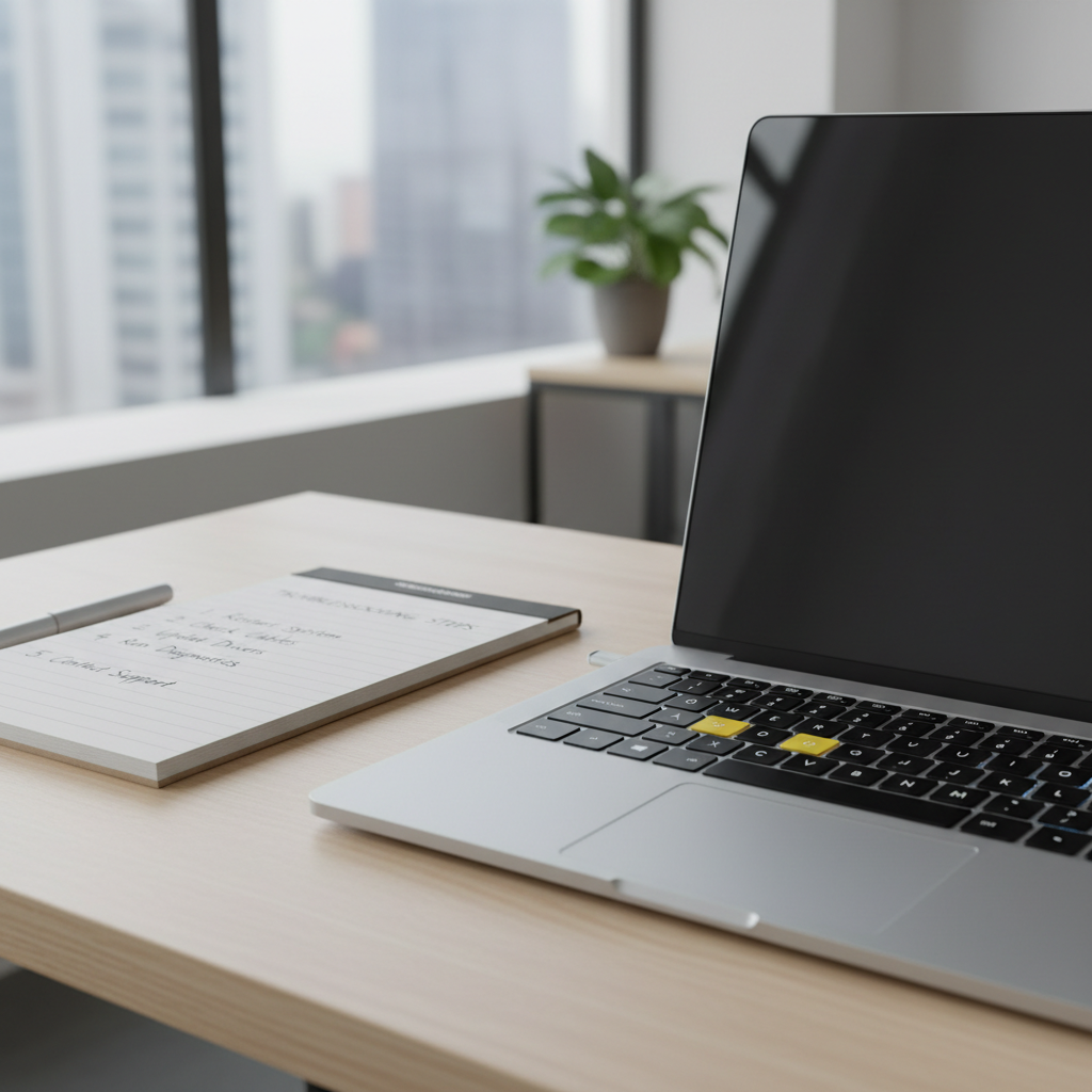 Laptop keyboard with a few keys not responding, troubleshooting setup