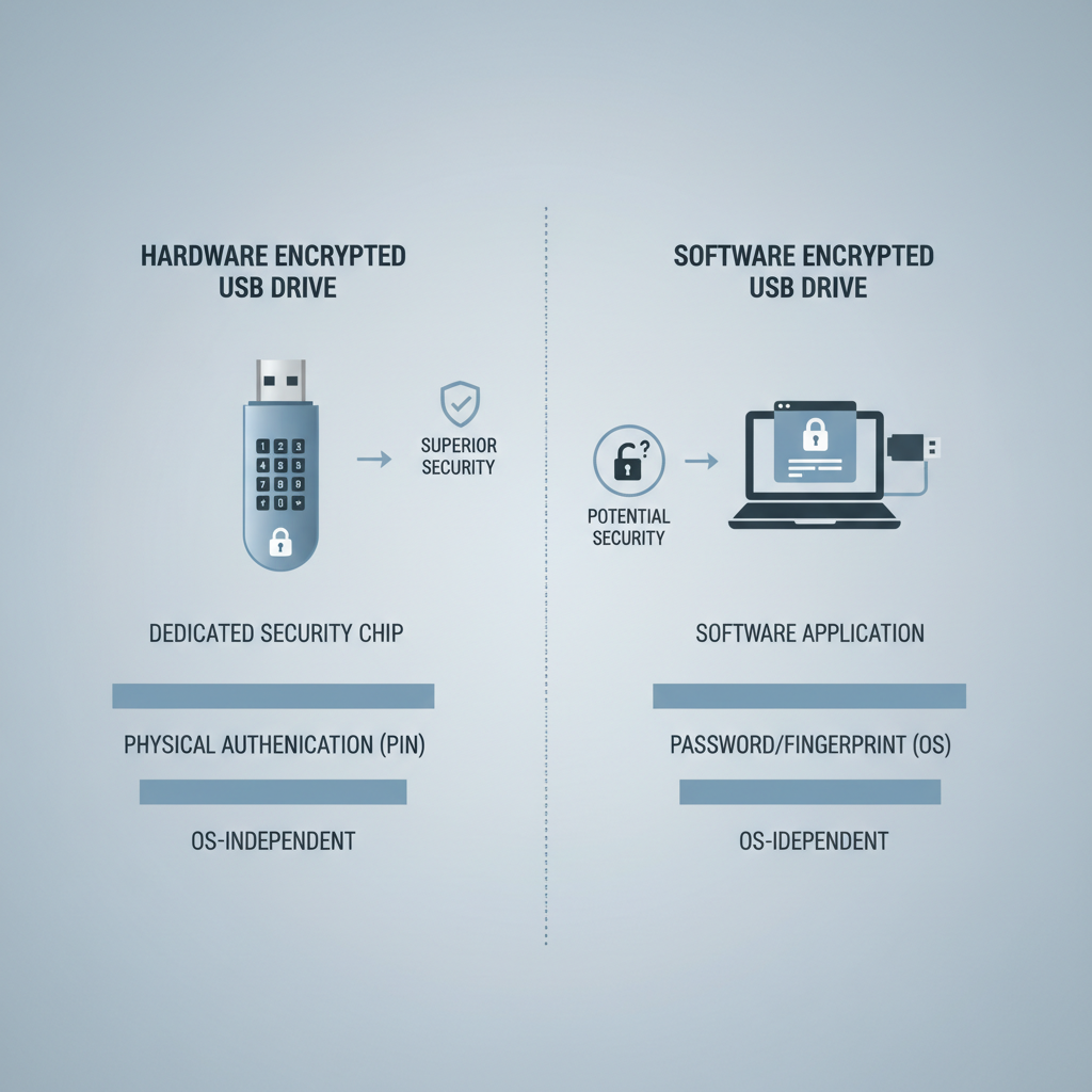 Comparison of hardware encrypted USB and software encrypted USB options