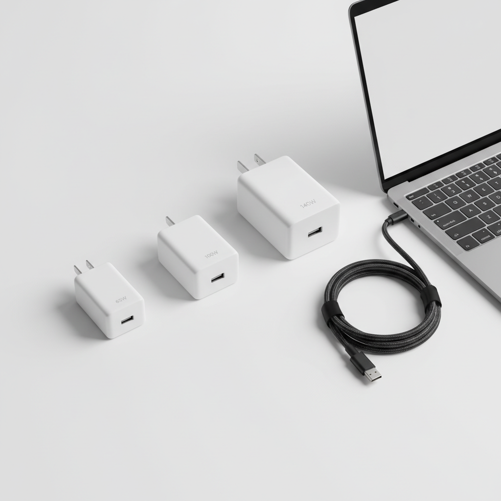 Comparison of USB-C charger wattage options for laptop charging