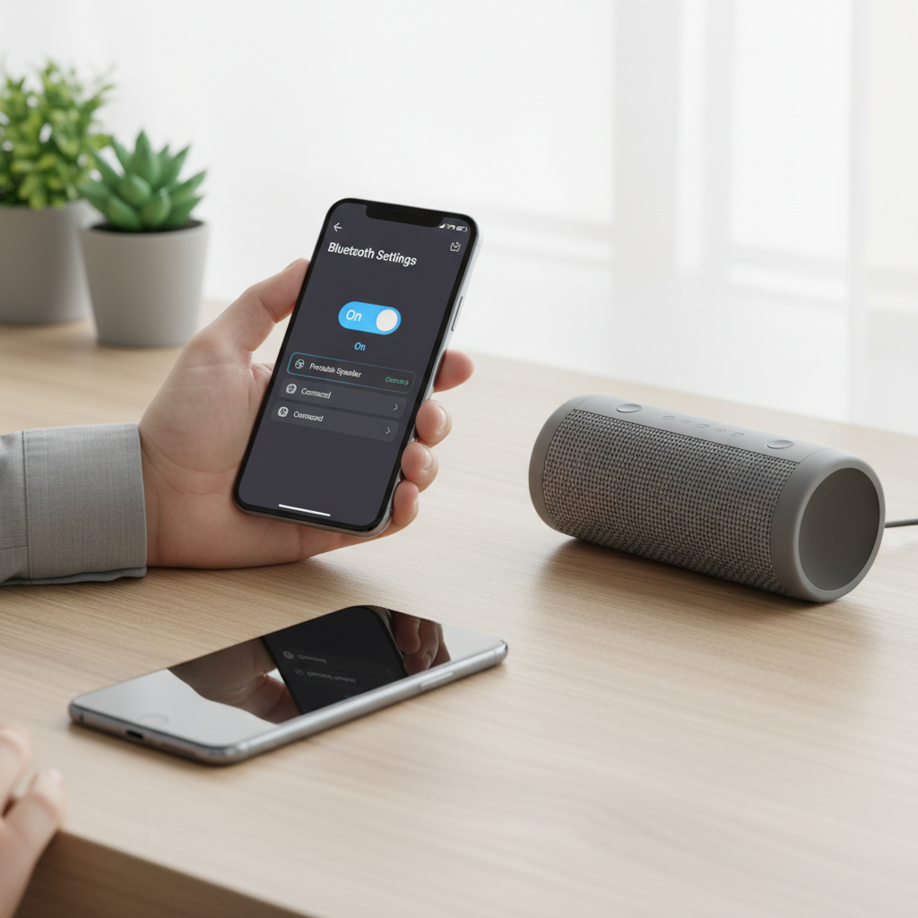 Troubleshooting distorted Bluetooth speaker sound by testing with phone settings and distance
