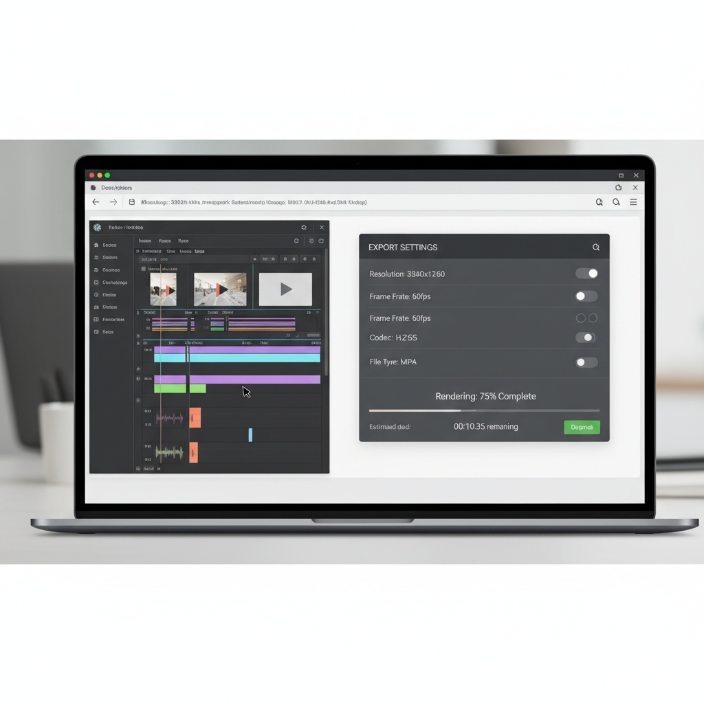 Comparison view of Chromebook web video editor timelines and export settings