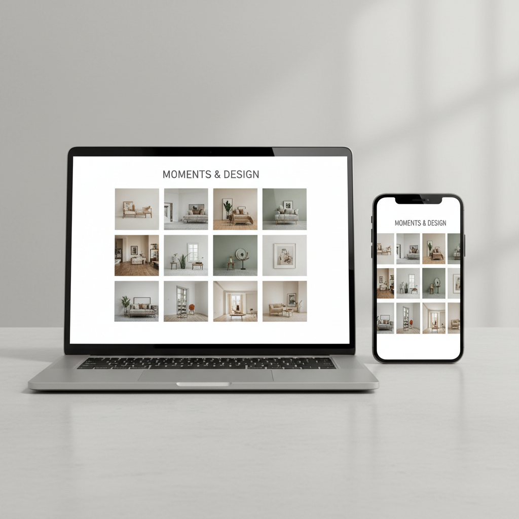 Clean modern photo collage layout with consistent borders and balanced spacing