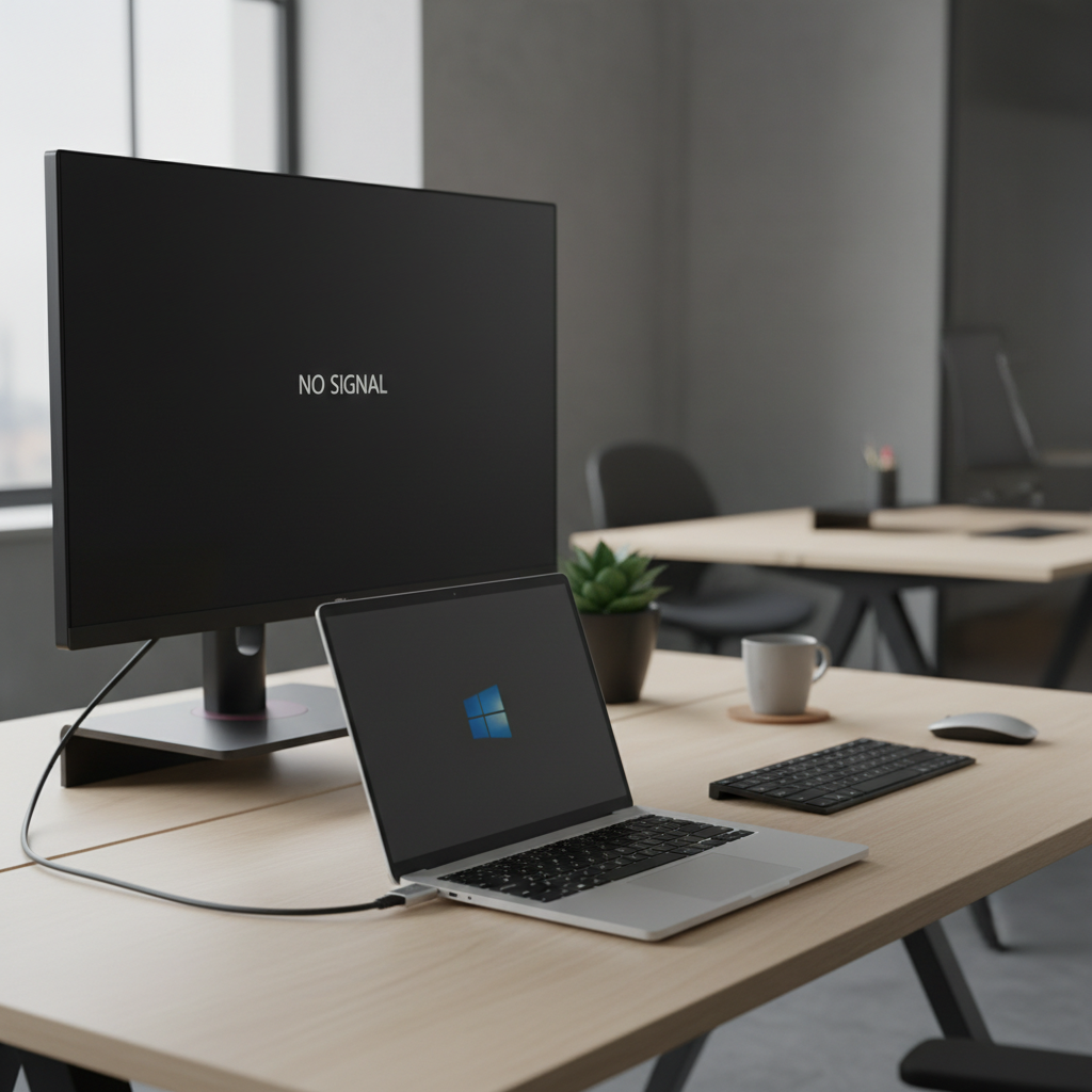 Windows laptop connected to a second monitor not detected troubleshooting setup