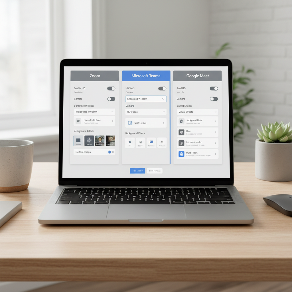 Adjusting Zoom and Teams video settings to fix blurry webcam on video calls