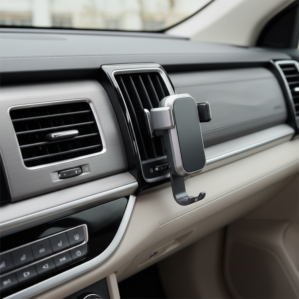 Close-up of car vent slats showing different vent shapes and mount grip points