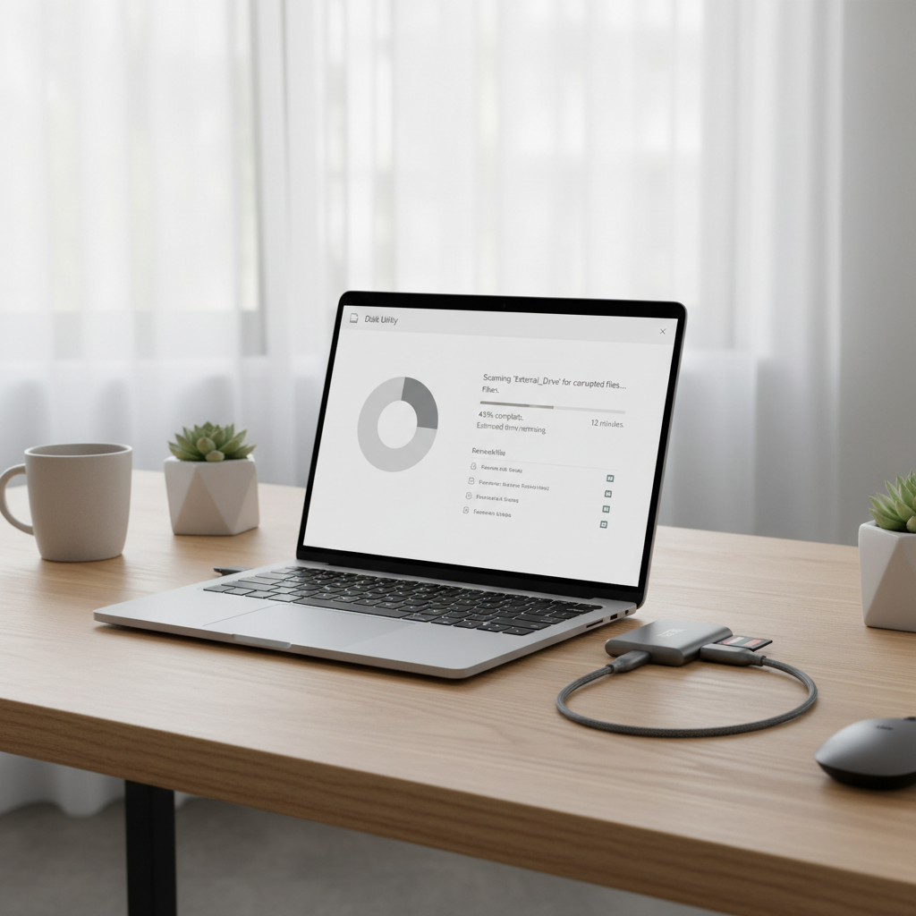 Running disk repair and data recovery workflow for an SD card
