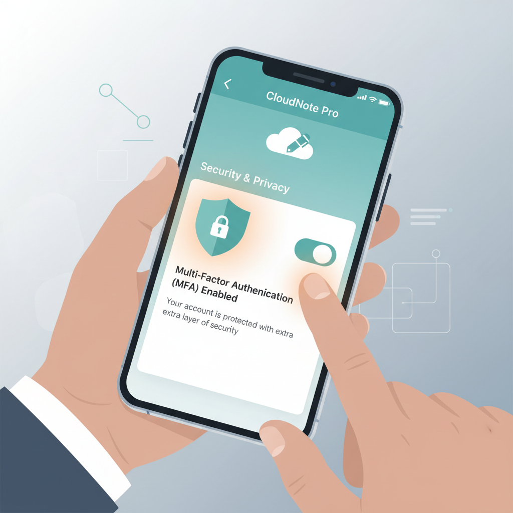 Setting up multi-factor authentication for a cloud notes account