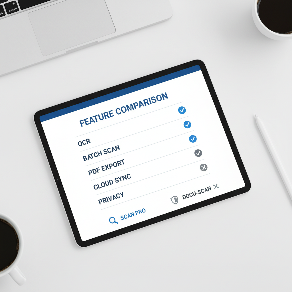 Comparison checklist for choosing a free document scanner app