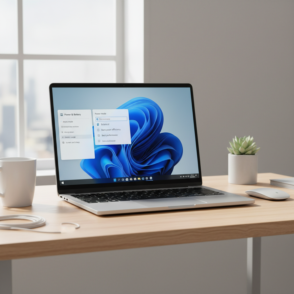 Windows 11 settings and power mode options to reduce CPU load
