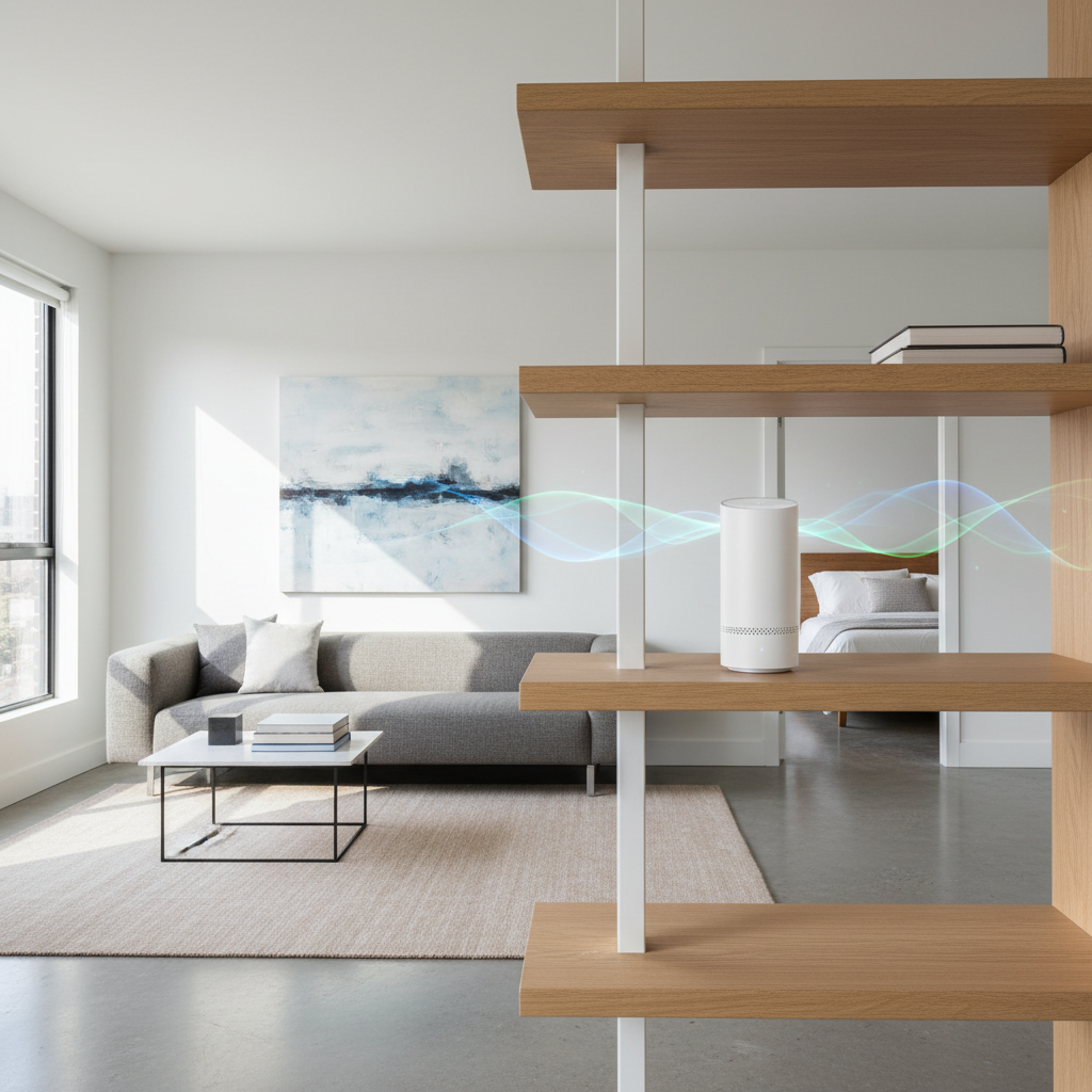 Correct wireless router placement in an apartment living room