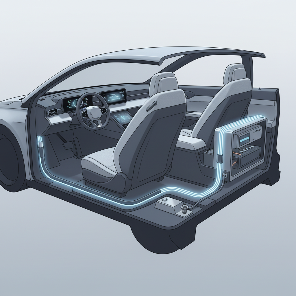 Car audio wiring and grounding concept for reducing radio static noise