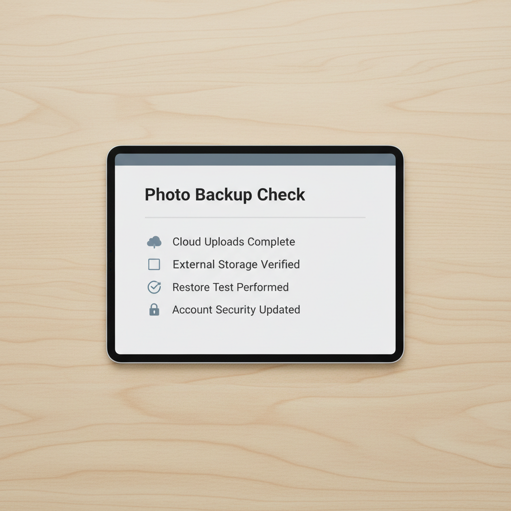 Checklist for verifying automatic cloud photo backups