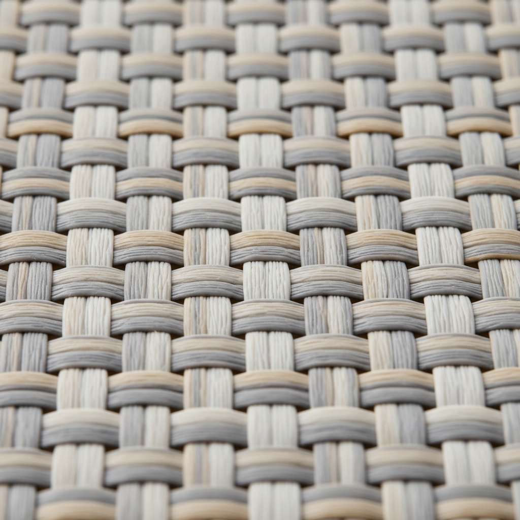 Close-up of polypropylene outdoor rug weave showing texture and drainage