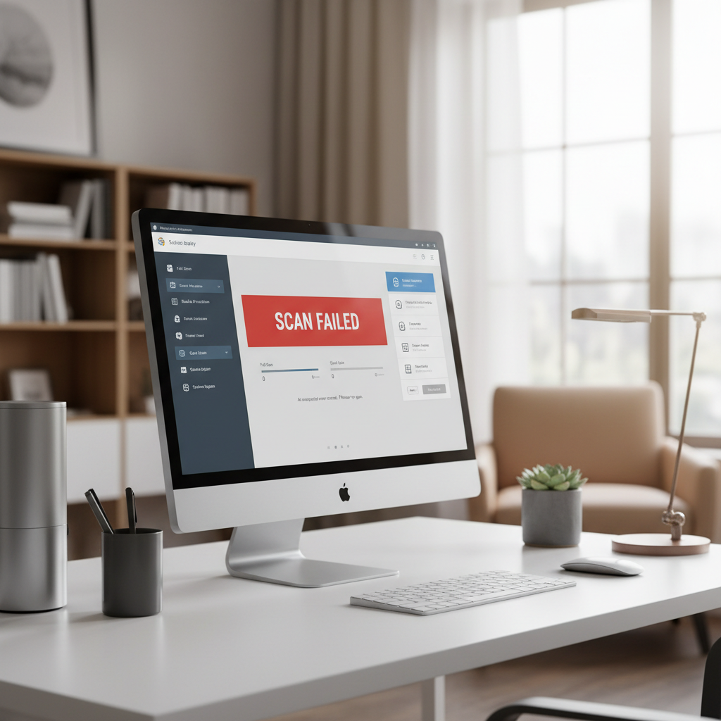 Windows antivirus scan failed error on desktop PC