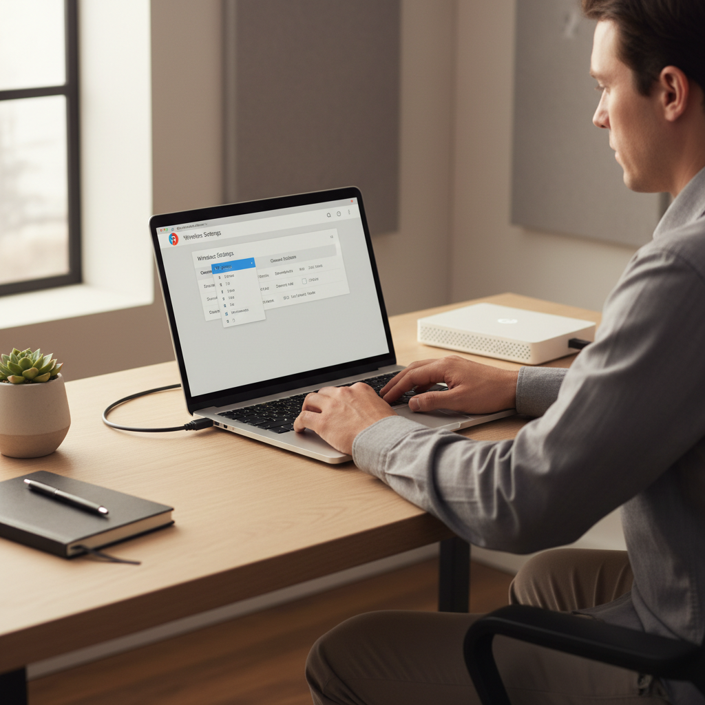 Adjusting WiFi channel settings on a home router admin page