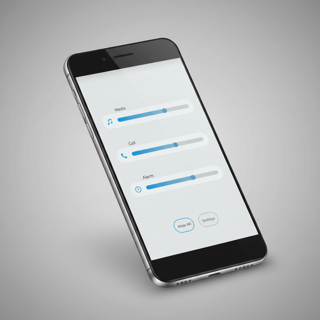 Android volume settings screen showing media and call volume sliders