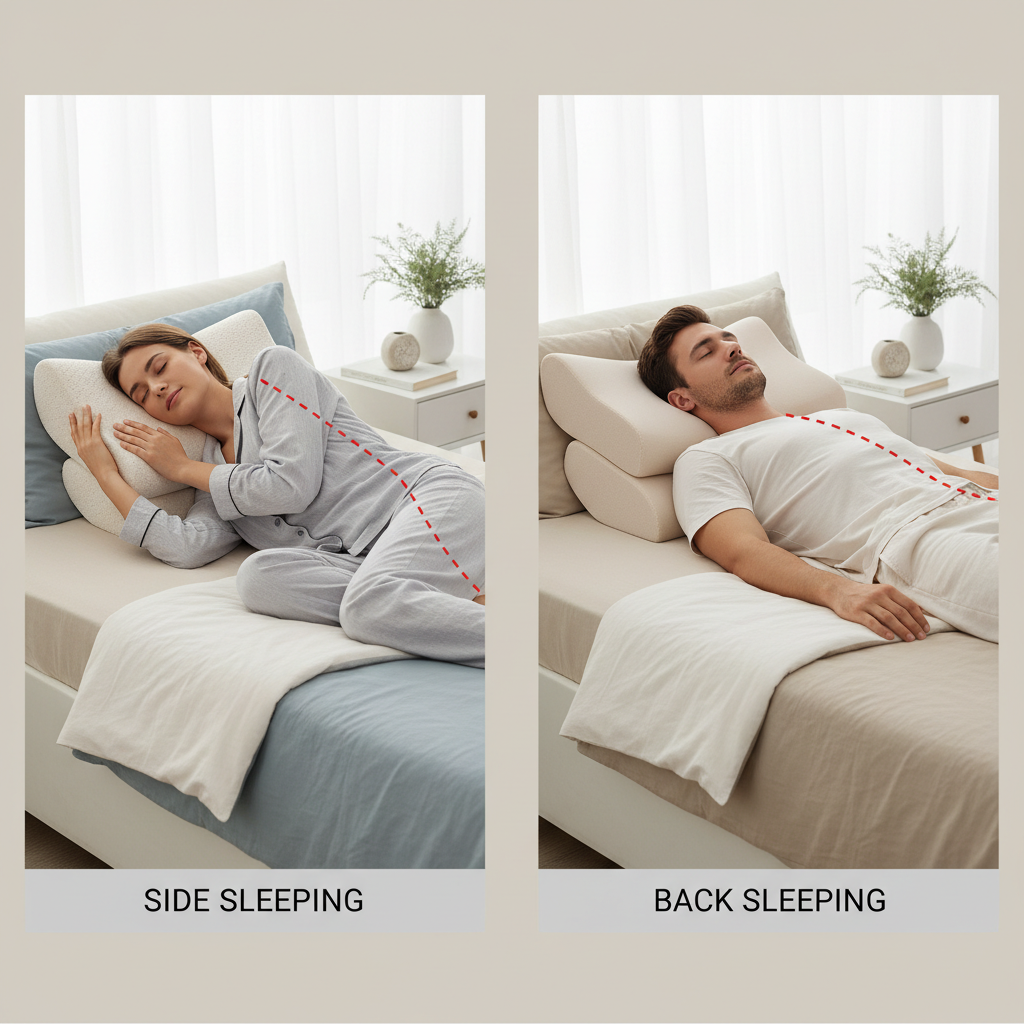 Simple at-home pillow fit test with side and back sleeping positions
