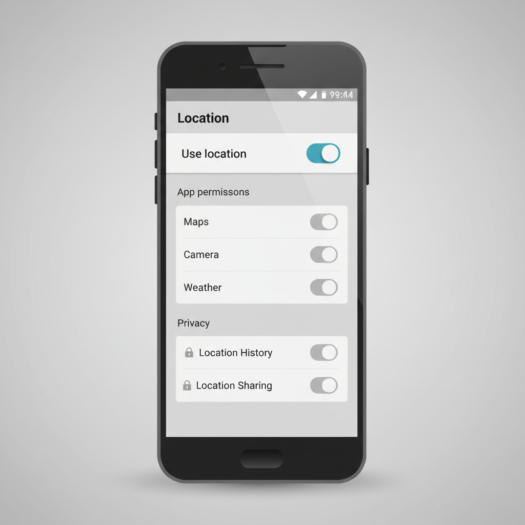 Android location settings screen and privacy controls