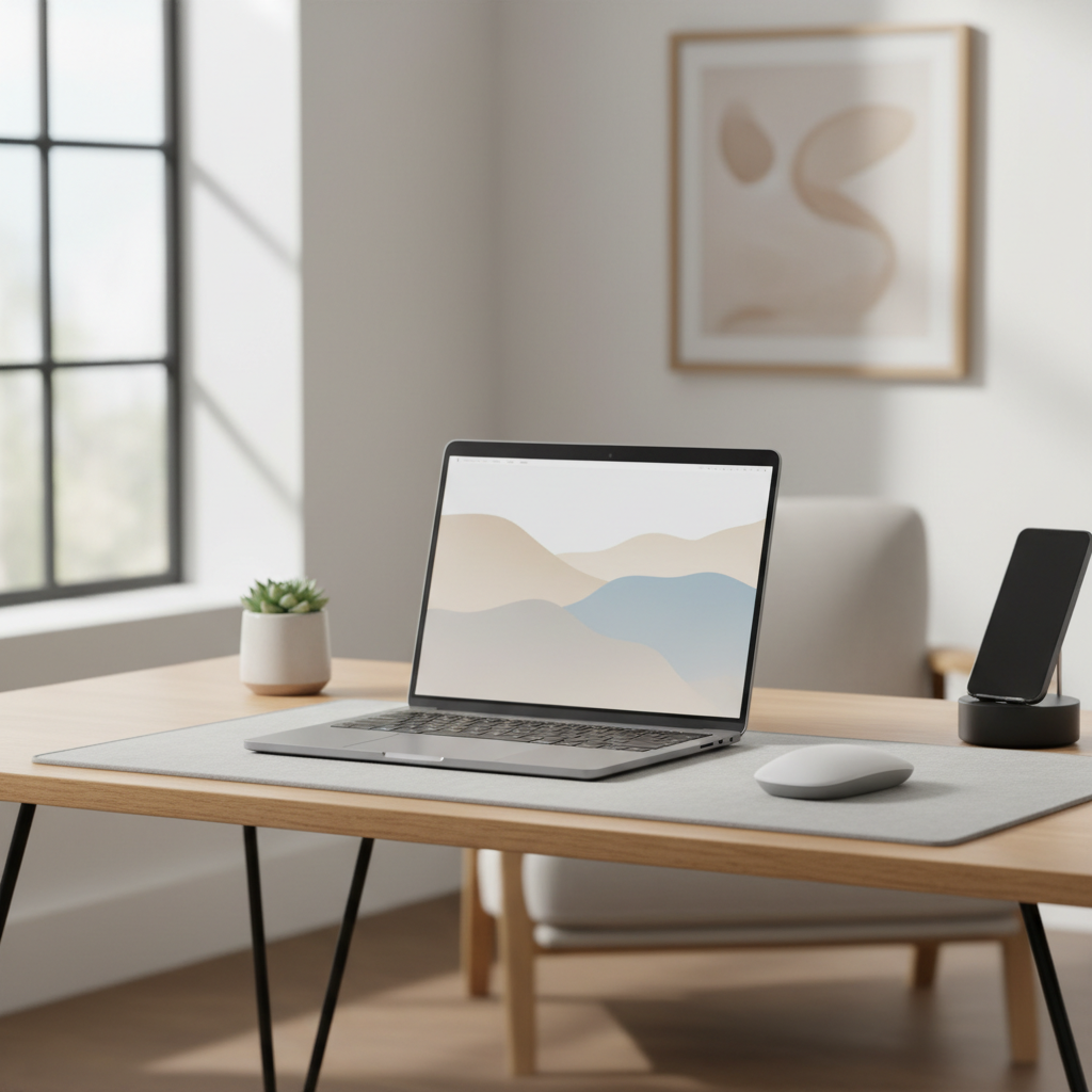 Budget wireless mouse on a clean home office desk setup