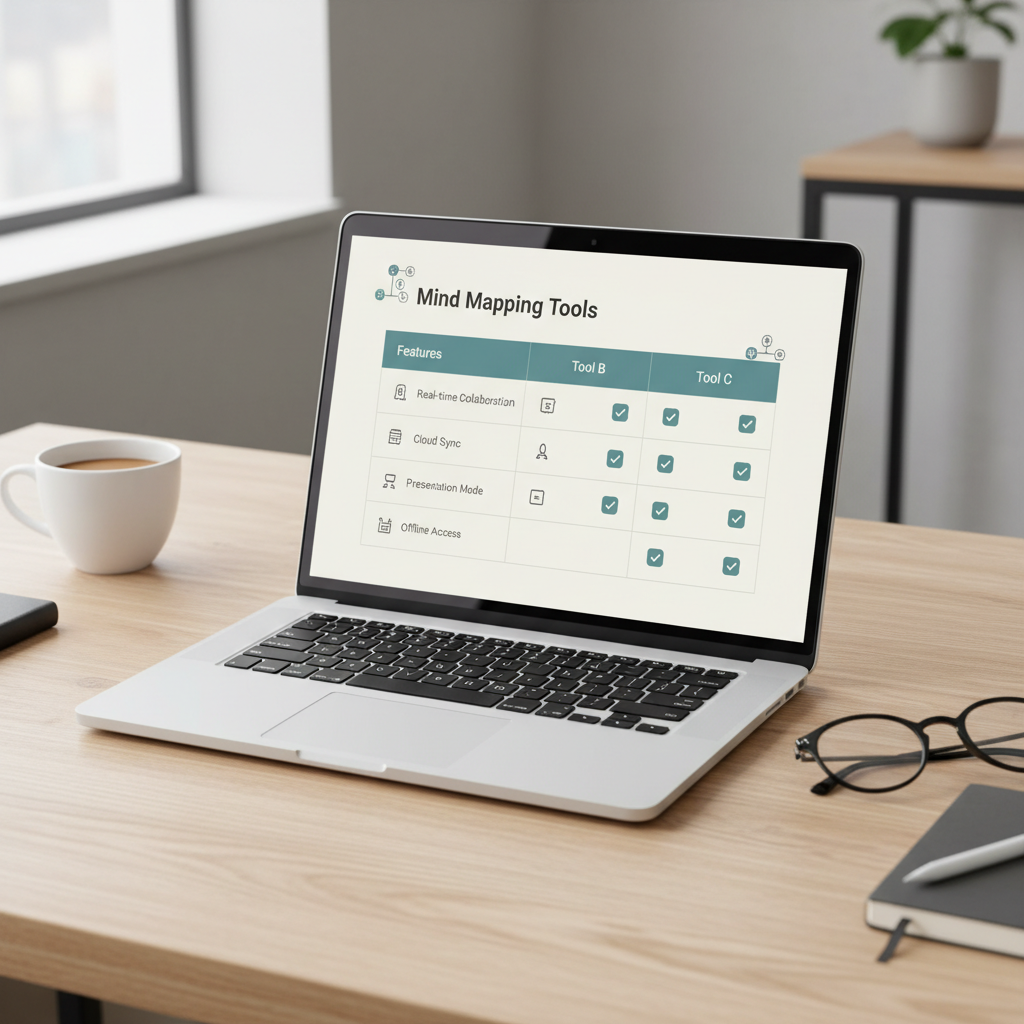 Comparison of popular free online mind map tools for studying in a clean dashboard view