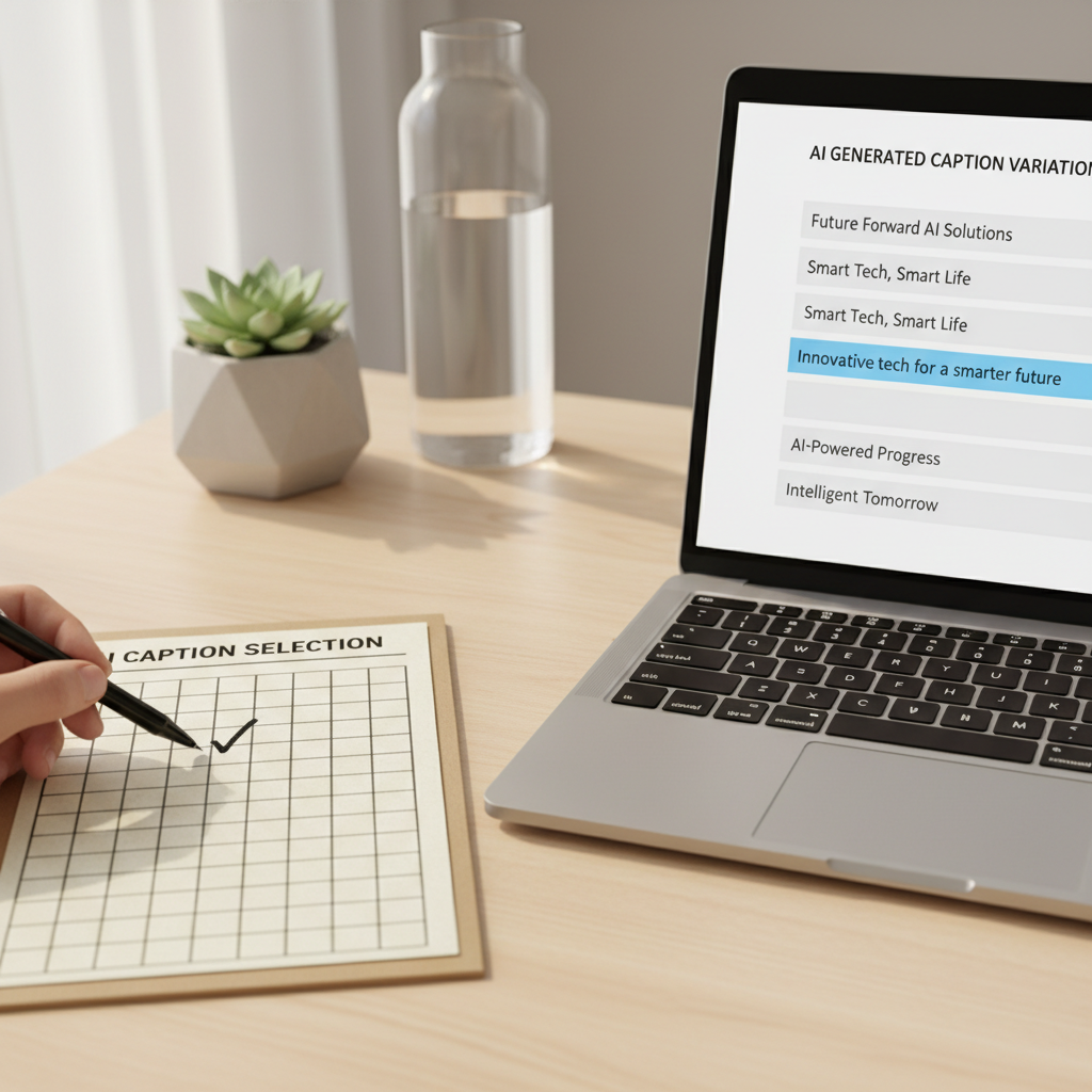 Checklist for choosing the best AI-generated caption for a video post