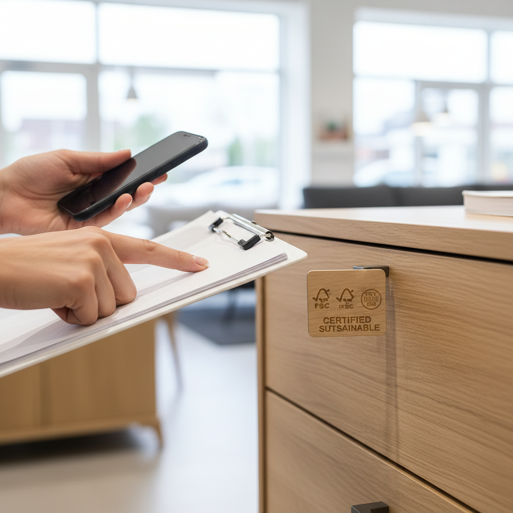 Checking furniture certifications and labels for low VOC