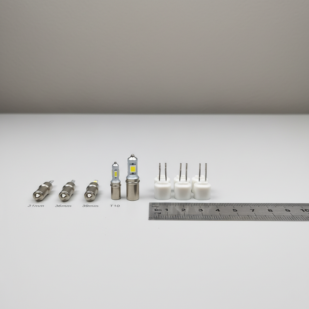 Comparing festoon and wedge LED dome light bulb sizes for correct fitment