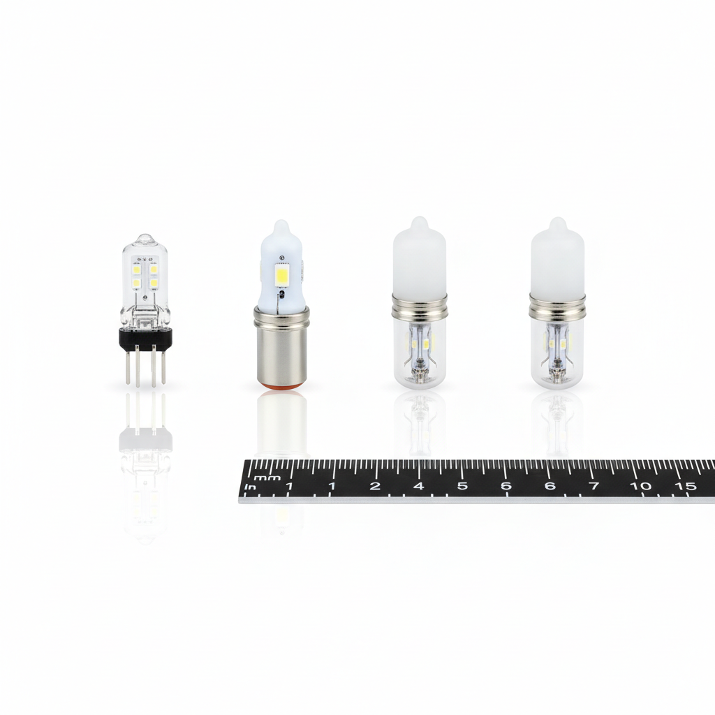 Different car interior bulb types: 194 T10 wedge and festoon sizes