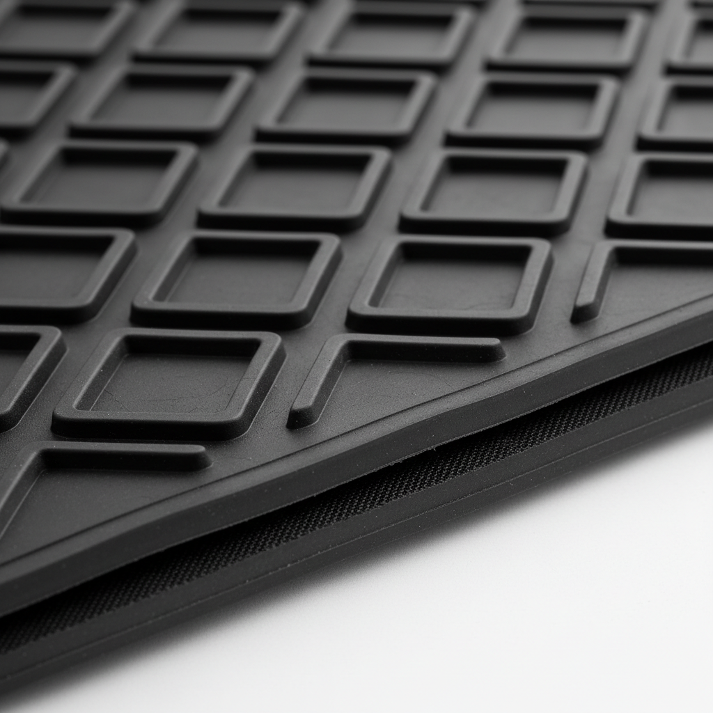 Close-up of textured non slip mat material for roof cargo bag