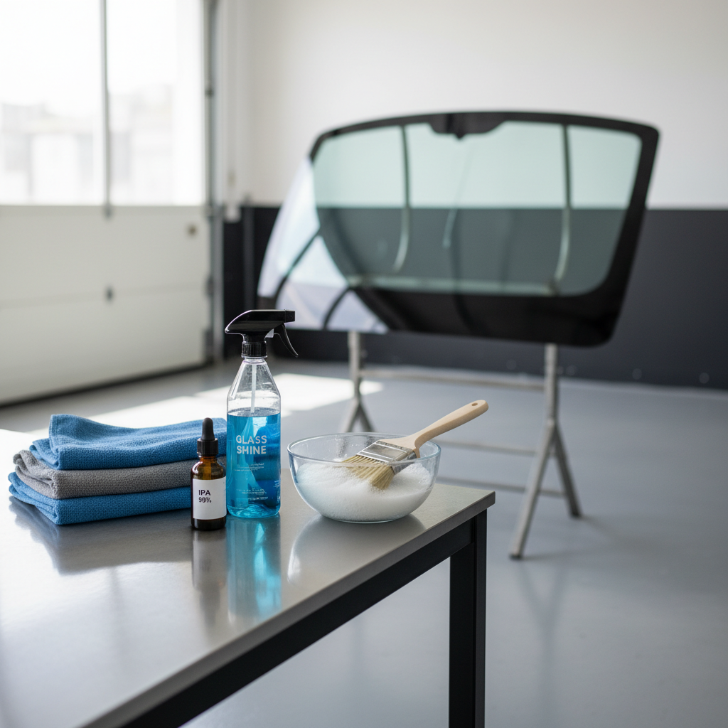 Car care supplies for cleaning windshield wipers and glass