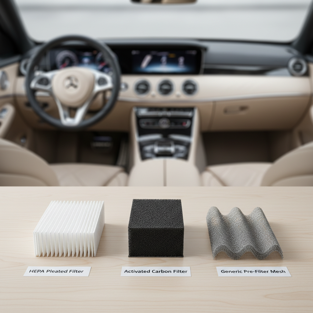 Comparison table of car air purifier filter types for pet hair and dander