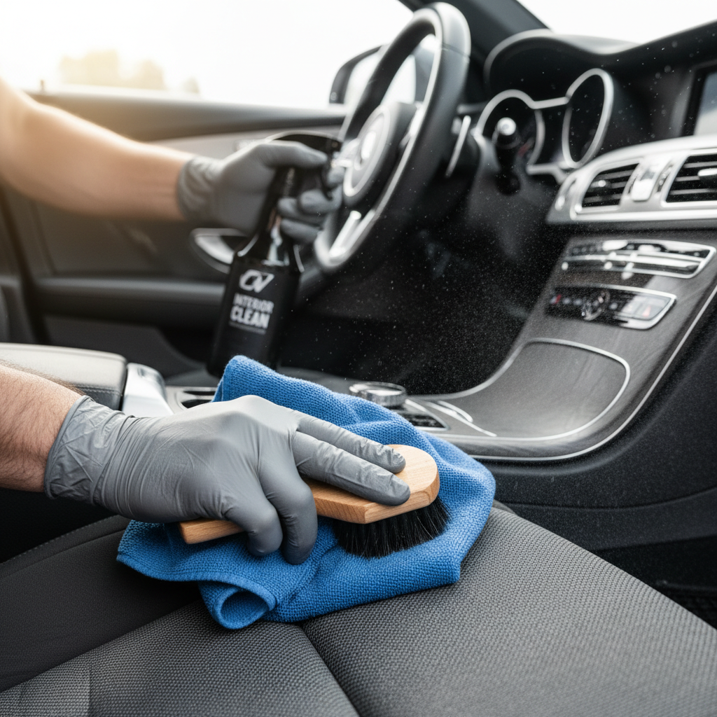 Detailing cloth seats to remove smoke smell from car interior