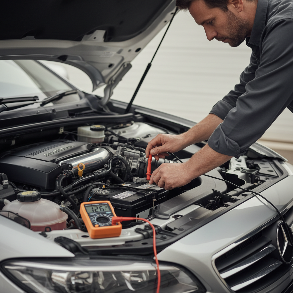 Using a digital multimeter to test car battery voltage at home