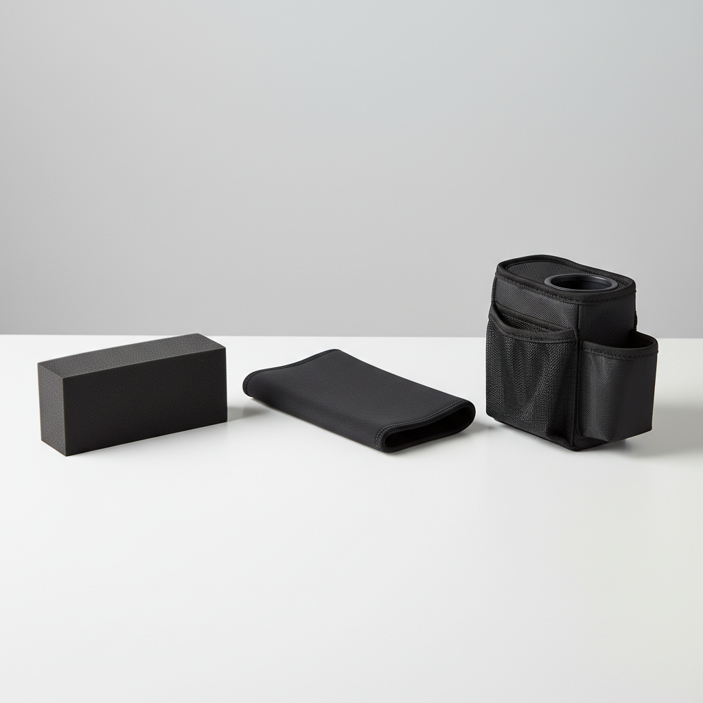 Different types of car seat gap fillers foam, neoprene, and organizer-pocket styles