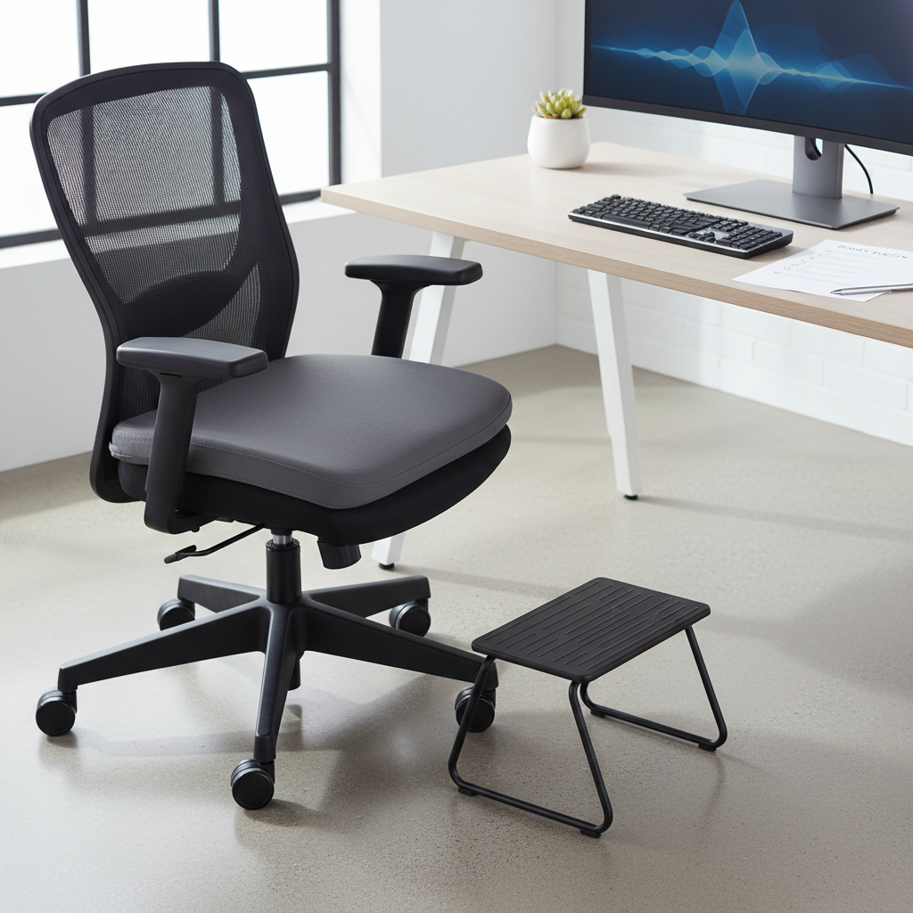 Ergonomic checklist for adjusting an office chair with a seat cushion