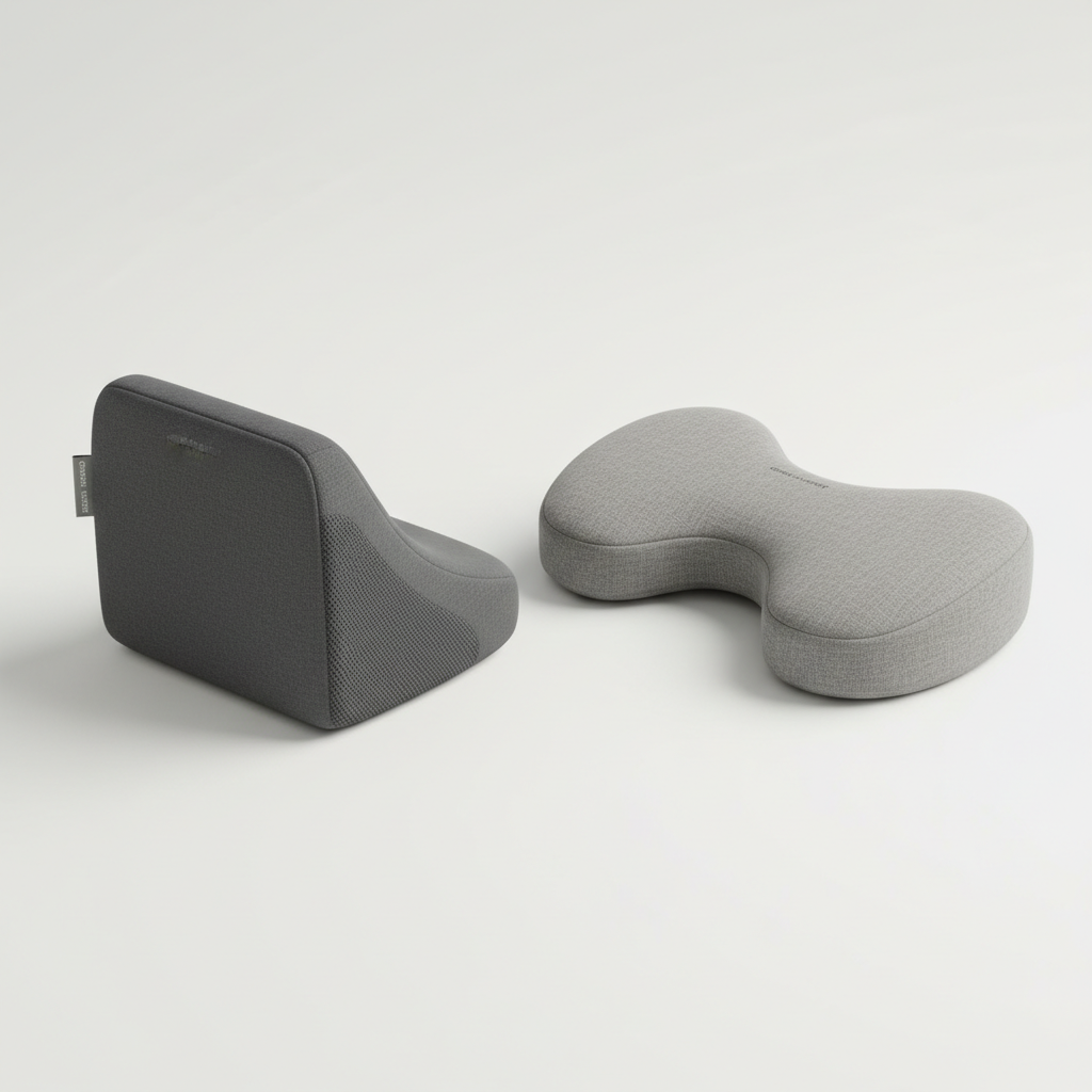 Comparison of wedge vs coccyx cutout car seat cushion shapes for pregnancy comfort
