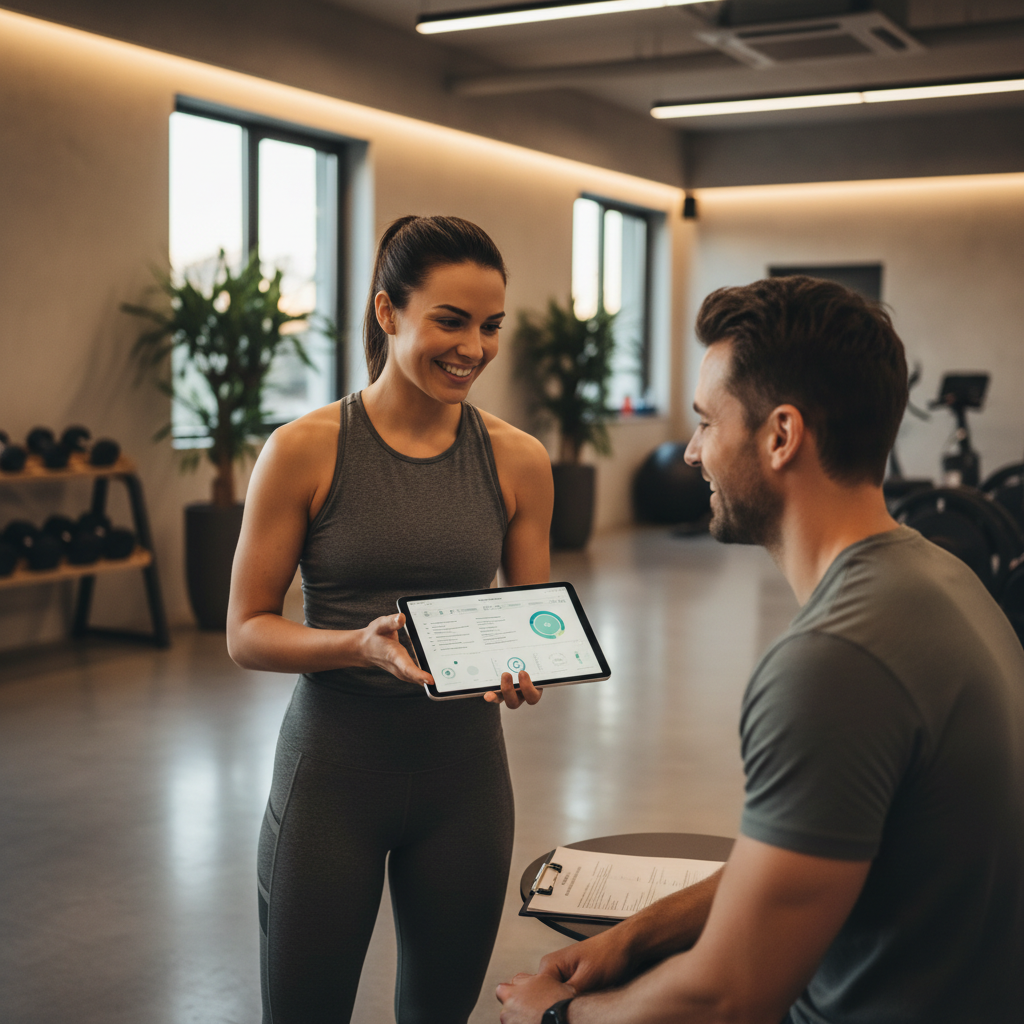 Consulting a fitness professional about an evening workout plan