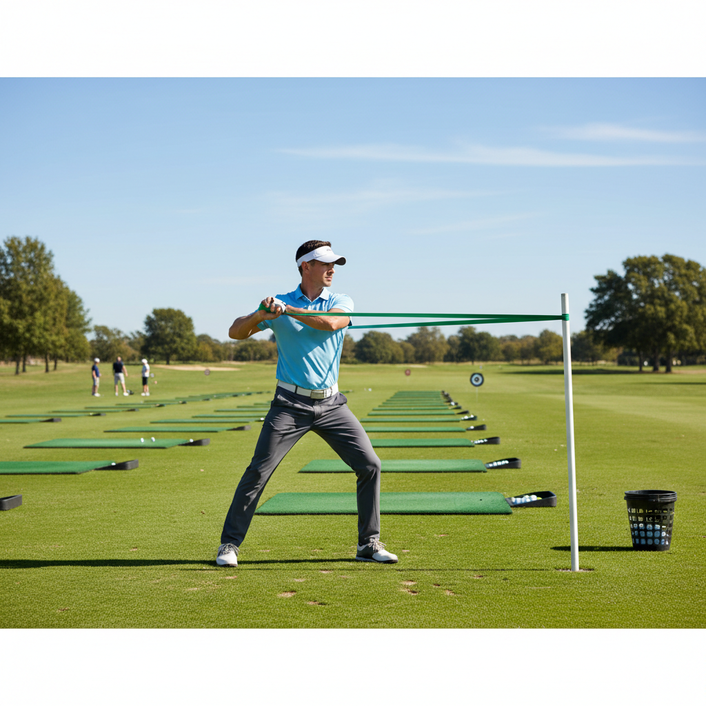 Pre-round golf warm-up routine focusing on rotation and balance