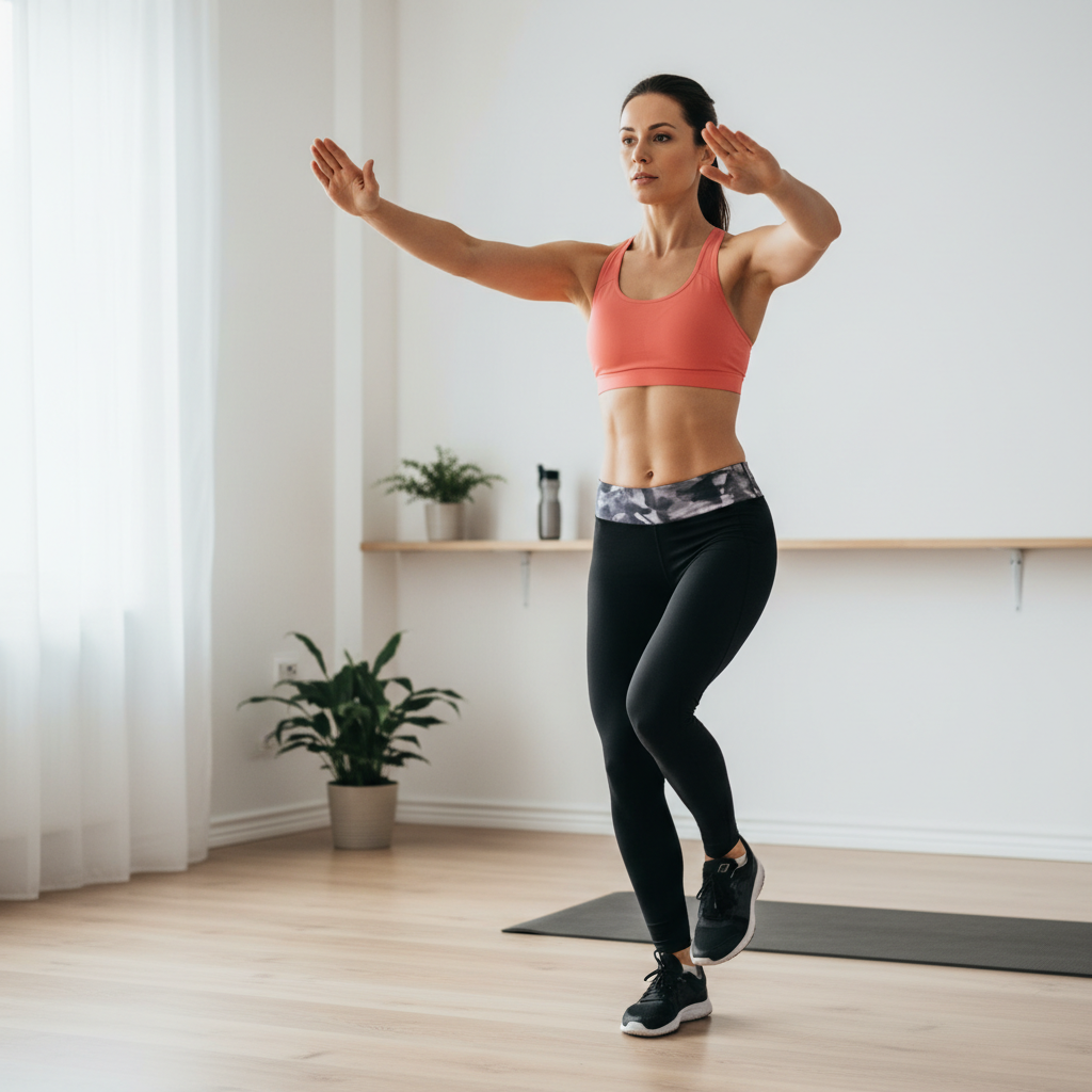 Low-impact cardio workout at home focusing on step jacks and good form