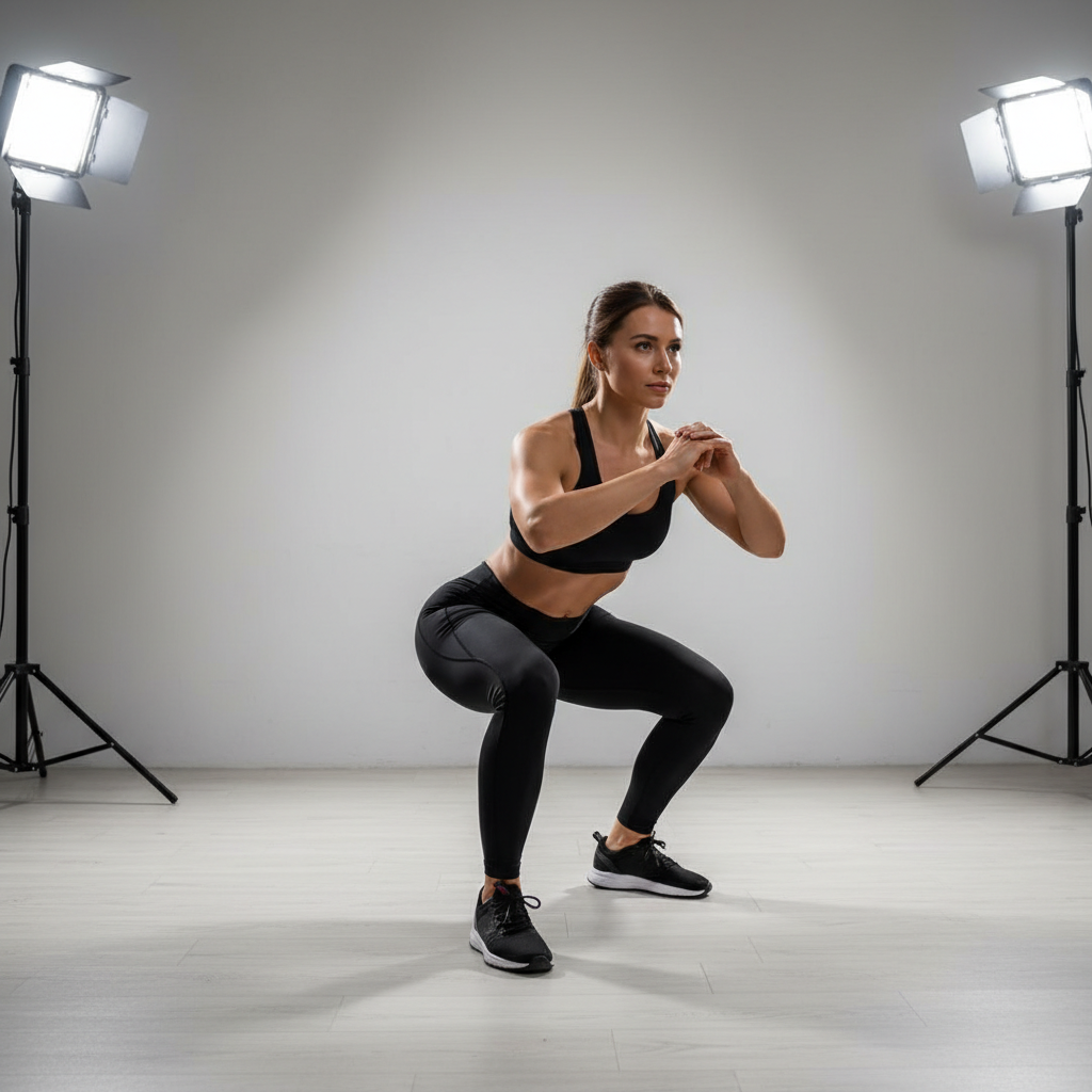 Demonstration of split squat form for leg and glute focus