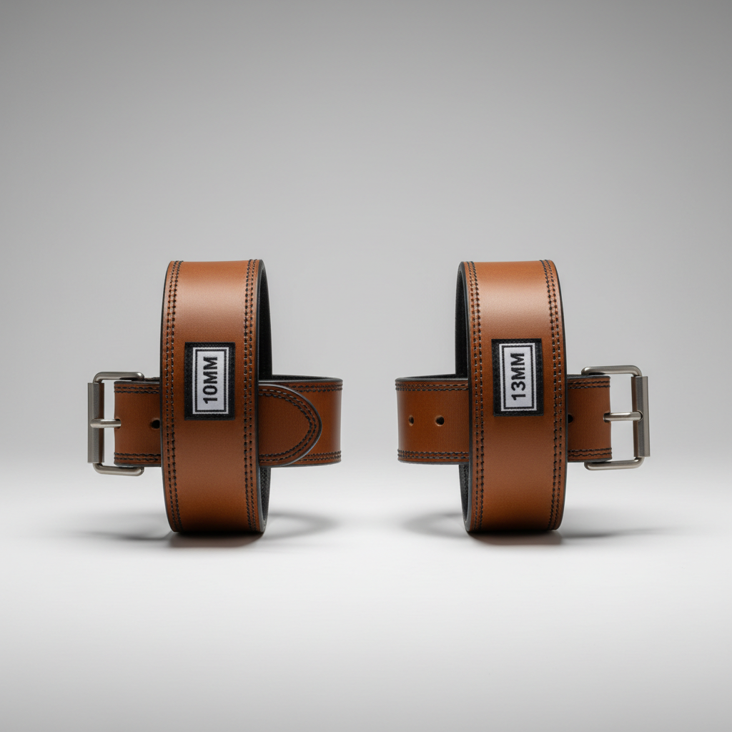 Comparison of 10mm and 13mm weight lifting belt thickness for support