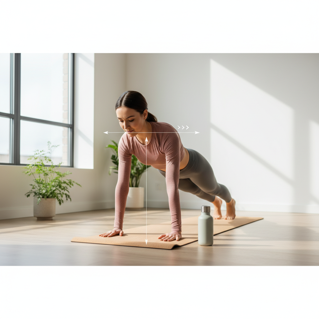 Modified plank form for a beginner-friendly morning yoga routine
