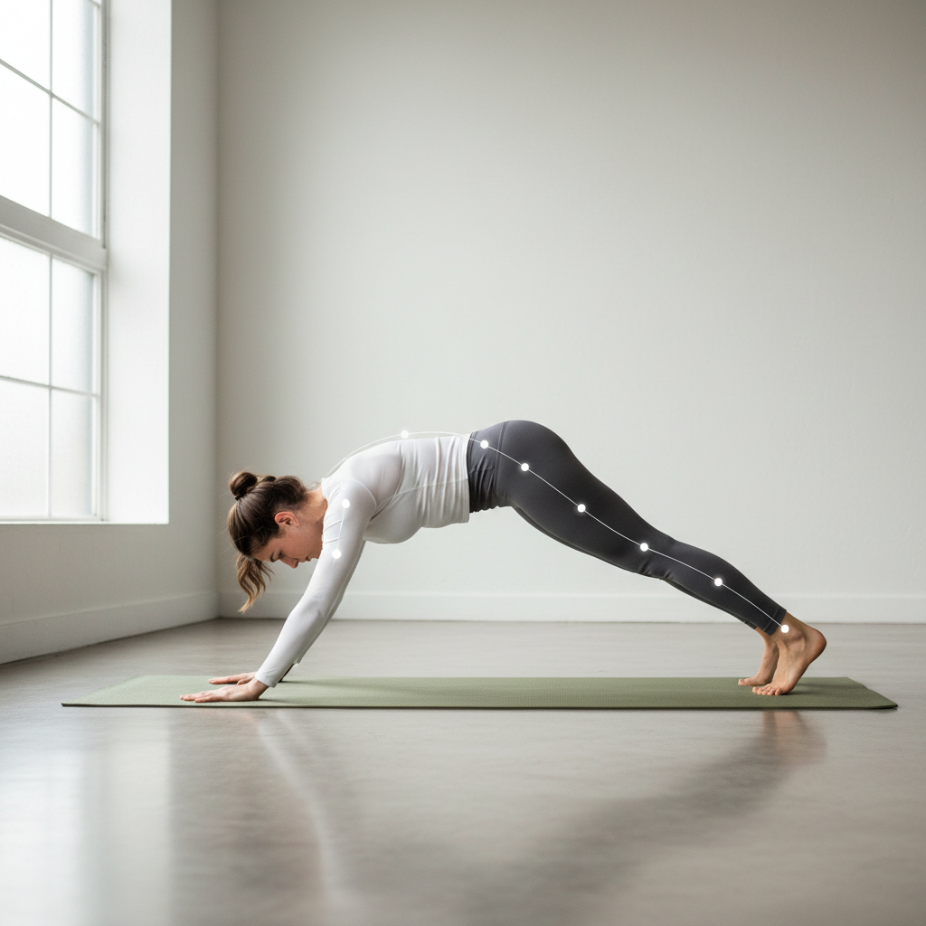 Yoga alignment for downward dog and plank for beginners
