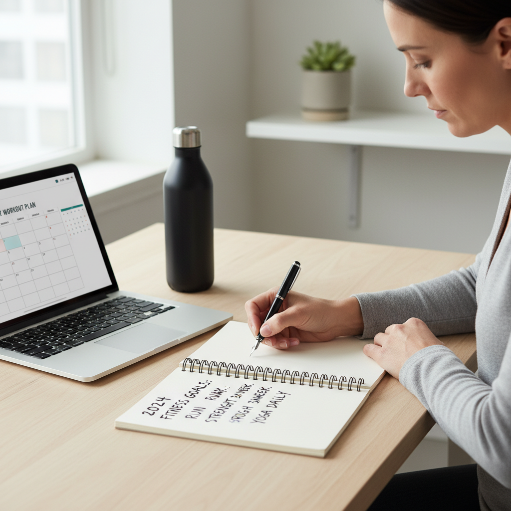 Client planning fitness goals and schedule before hiring a fitness coach