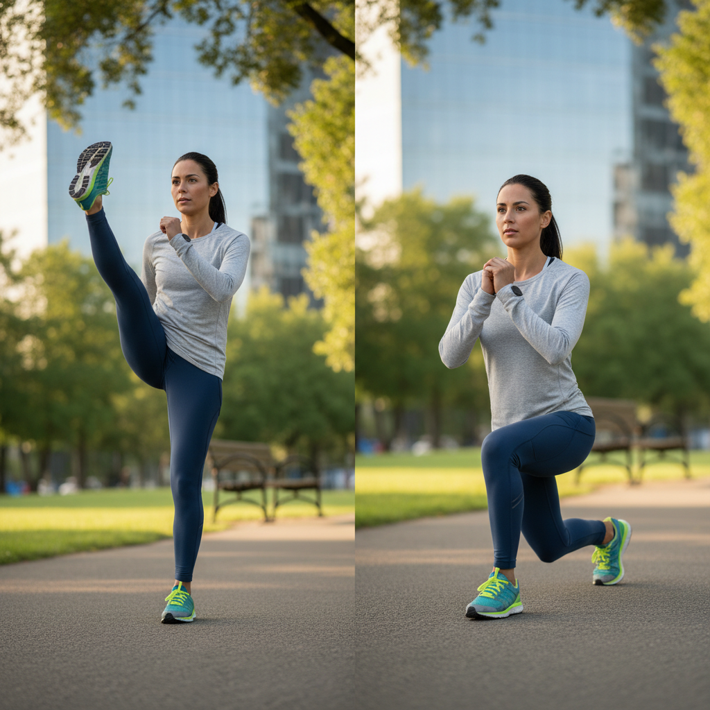 Runner warming up before a training run to support running injury prevention