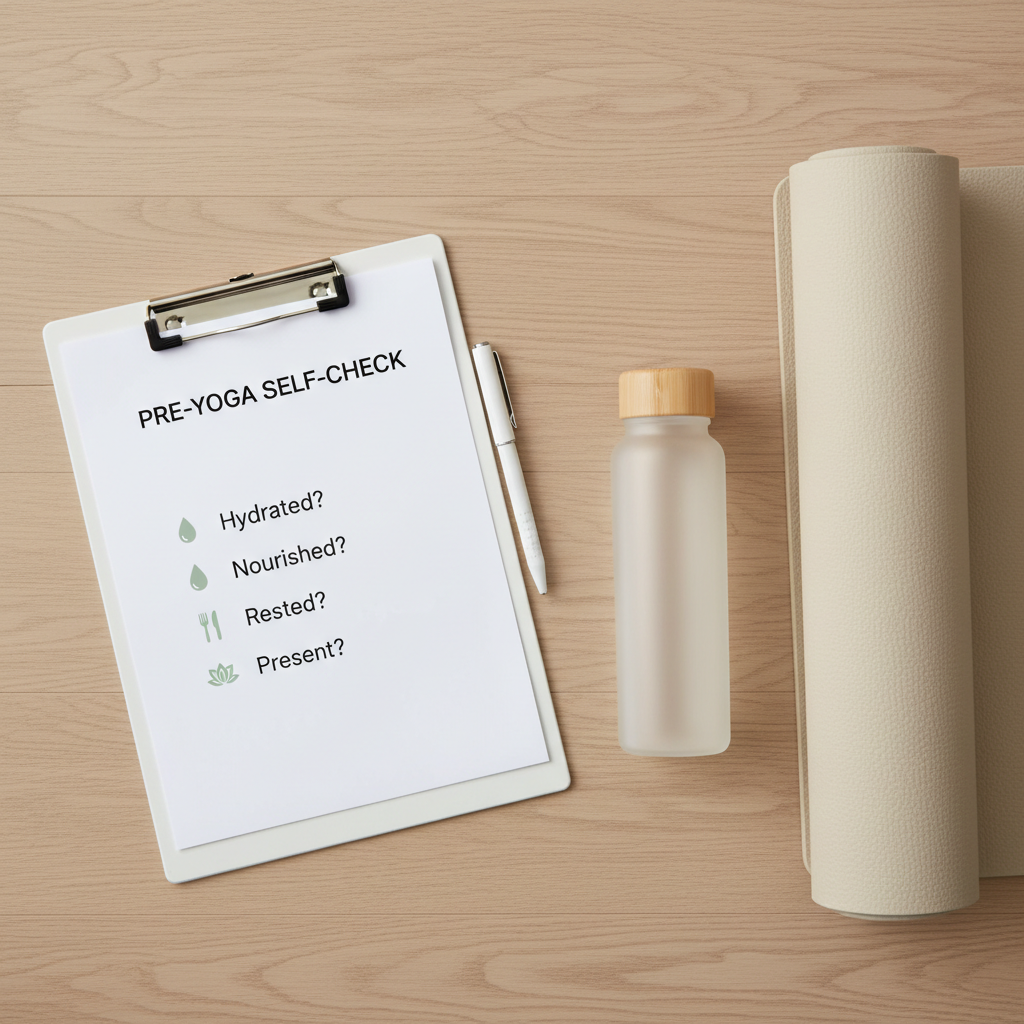 Yoga self-check checklist for beginners before daily practice